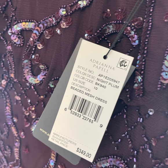 Adrianna Papell beaded mesh dress NWT - Picture 7 of 8